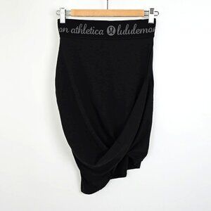 Lululemon Rare Inner Essence Skirt Black High Rise Slate Drape Stretch Size 6